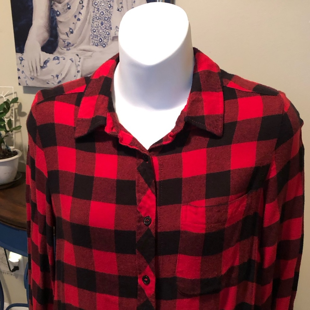 Melloday S Buffalo Plaid Flannel Button Down Top - Picture 2 of 9